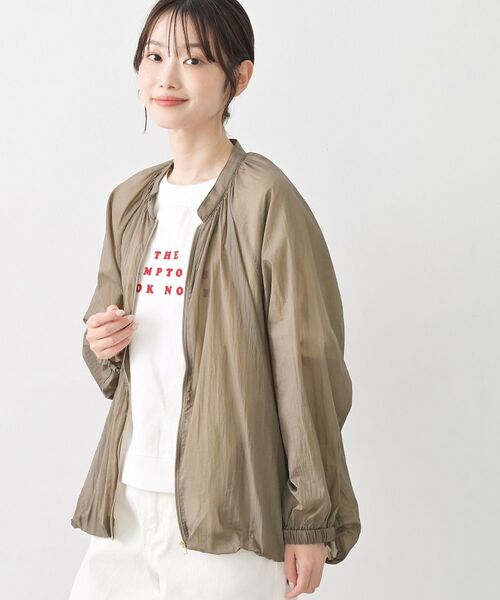 Dessin / デッサン レザーブルゾン・ジャケット | シアーナイロンZIPブルゾン（トープ(054)）