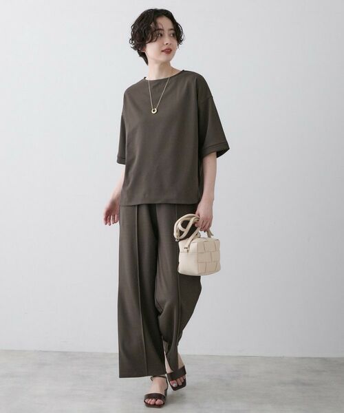 Dessin / デッサン セットアップ | ジョーゼットブラウス＆パンツセットアップ（ブラウン(044)）