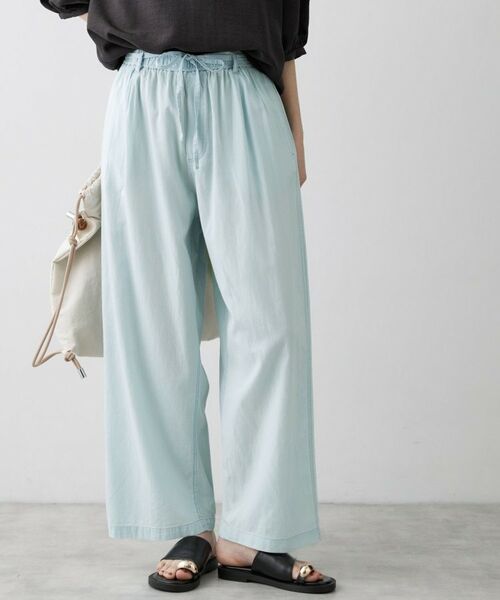 Dessin / デッサン デニムパンツ | 【セットアップ可/ウエストゴム】3.8オンスシアーデニムパンツ（サックスブルー(090)）