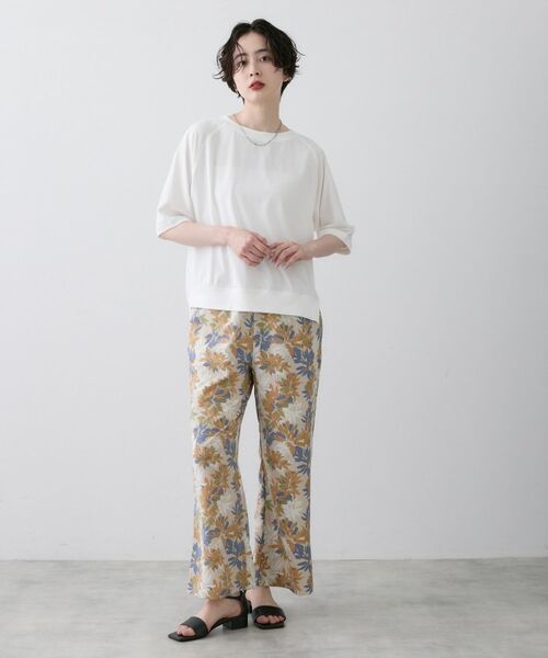 Dessin / デッサン ショート・ハーフ・半端丈パンツ | ボタニカル柄リラクシーパンツ | 詳細10
