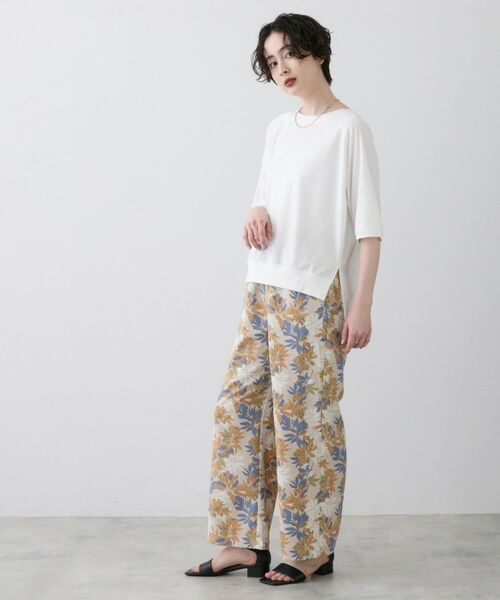 Dessin / デッサン ショート・ハーフ・半端丈パンツ | ボタニカル柄リラクシーパンツ | 詳細11