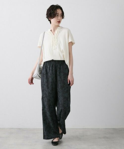 Dessin / デッサン ショート・ハーフ・半端丈パンツ | ボタニカル柄リラクシーパンツ | 詳細15