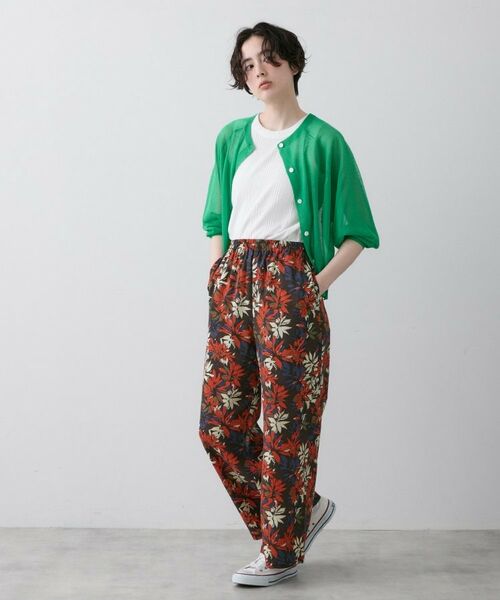 Dessin / デッサン ショート・ハーフ・半端丈パンツ | ボタニカル柄リラクシーパンツ | 詳細7