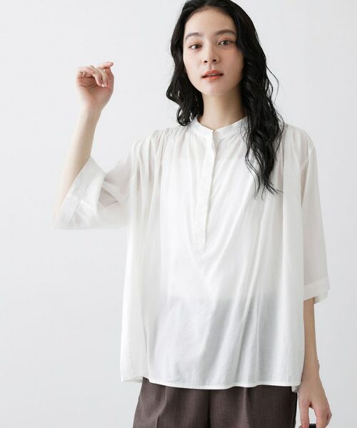 Dessin / デッサン シャツ・ブラウス | 【洗える】ソフトコットンレーヨンブラウス（ホワイト(002)）
