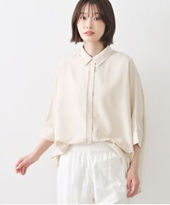 【セットアップ可/洗える】リネンブレンドドルマンシャツ
