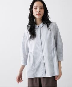 Dessin / デッサン シャツ・ブラウス | 切替フレアストライプシャツ