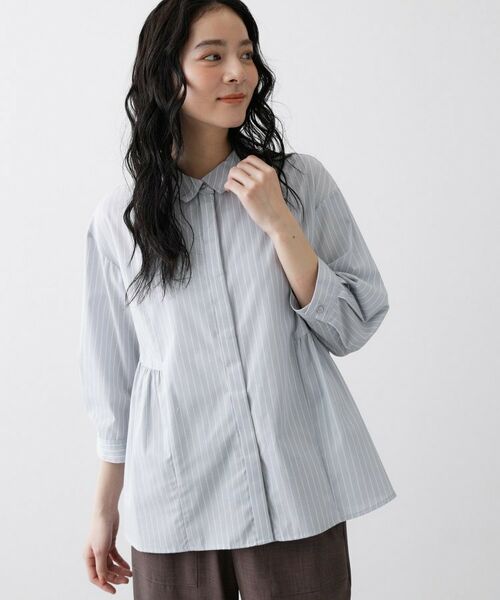 Dessin / デッサン シャツ・ブラウス | 切替フレアストライプシャツ | 詳細10