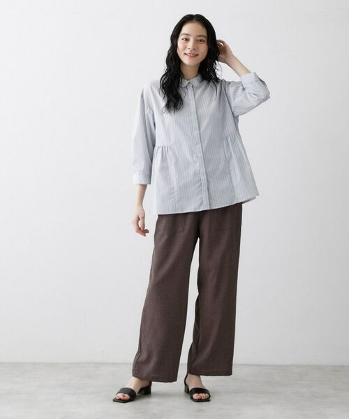 Dessin / デッサン シャツ・ブラウス | 切替フレアストライプシャツ | 詳細11