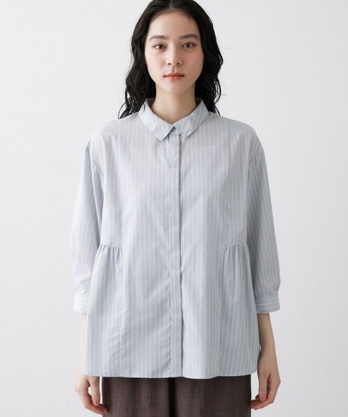 Dessin / デッサン シャツ・ブラウス | 切替フレアストライプシャツ | 詳細13