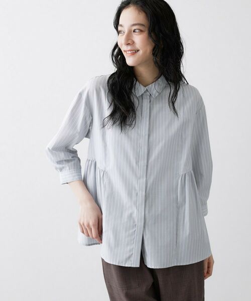 Dessin / デッサン シャツ・ブラウス | 切替フレアストライプシャツ | 詳細9