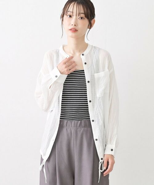 Dessin / デッサン シャツ・ブラウス | シャンブレーシアードロストリングシャツ（ホワイト(002)）