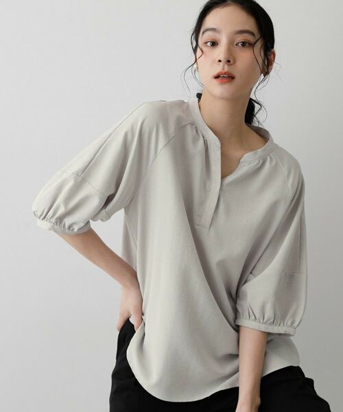 Dessin / デッサン シャツ・ブラウス | スキッパーライトブラウス（ライトグレー(011)）
