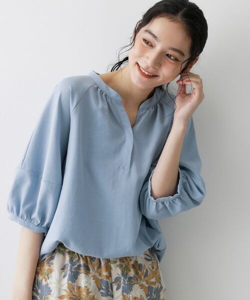 Dessin / デッサン シャツ・ブラウス | スキッパーライトブラウス（サックスブルー(090)）