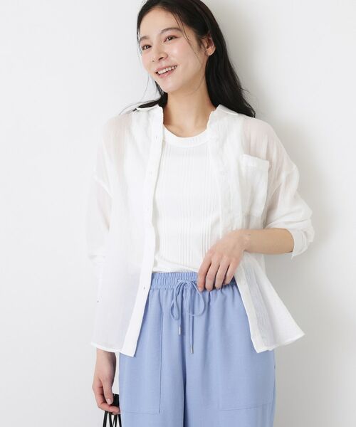 Dessin / デッサン シャツ・ブラウス | シアーカラーシャツ | 詳細1