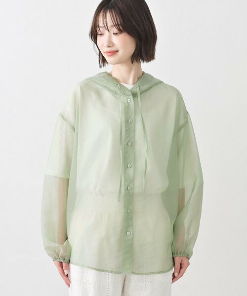Dessin / デッサン シャツ・ブラウス | シアーアオーガンフードシャツ | 詳細13