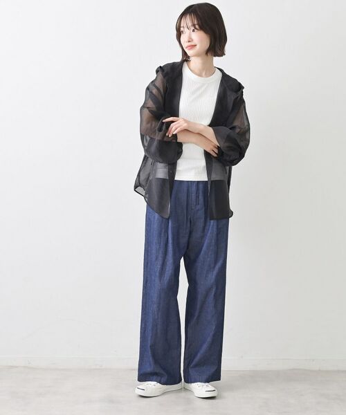 Dessin / デッサン シャツ・ブラウス | シアーアオーガンフードシャツ | 詳細3