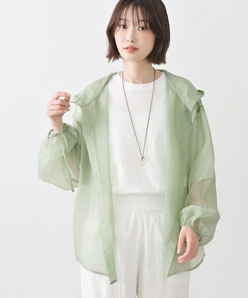 Dessin / デッサン シャツ・ブラウス | シアーアオーガンフードシャツ | 詳細5