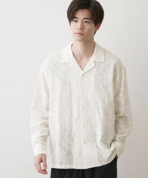 Dessin / デッサン シャツ・ブラウス | インド刺繍シャツ（ホワイト(002)）