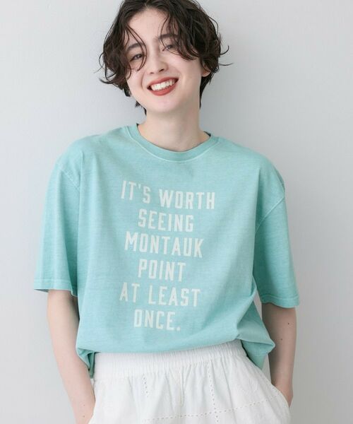 Dessin / デッサン カットソー | 【ユニセックス/洗える】ピグメントロゴTシャツ(ブルー(091))