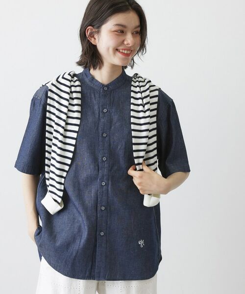 Dessin / デッサン シャツ・ブラウス | 綿麻デニムシャツ（ネイビー(094)）