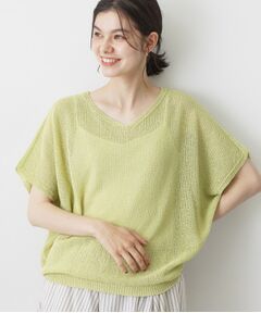 Dessin / デッサン ニット・セーター | 【洗える】透かし編みデザインニット半袖