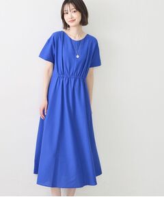 Dessin / デッサン ミニ丈・ひざ丈ワンピース | 【洗える】ウエストギャザーリネン混ワンピース