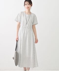 Dessin / デッサン ミニ丈・ひざ丈ワンピース | 【洗える】ウエストギャザーリネン混ワンピース