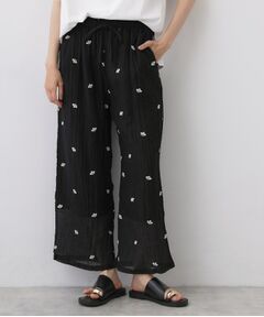 Dessin / デッサン ショート・ハーフ・半端丈パンツ | エンブロイダリ―楊柳イージーパンツ