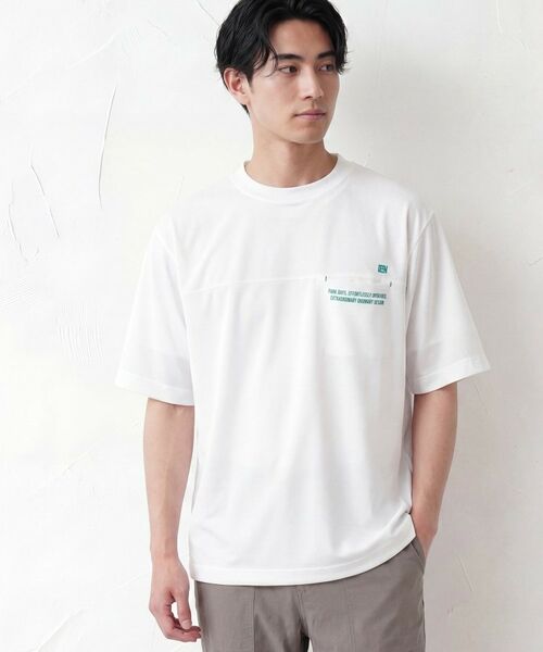Dessin / デッサン Tシャツ | メッシュ素材 スポーティTシャツ（ホワイト(001)）