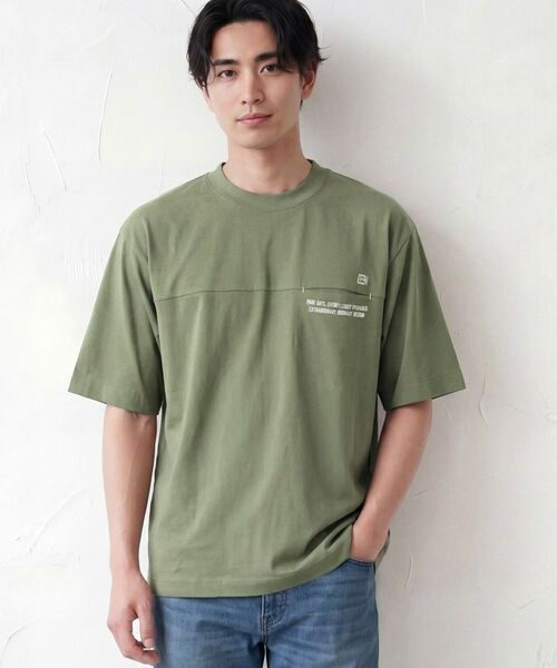 Dessin / デッサン Tシャツ | メッシュ素材 スポーティTシャツ（カーキ(028)）