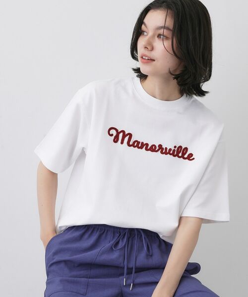 Dessin / デッサン Tシャツ | ロゴ刺繍ミニ裏毛Ｔシャツ（ホワイト(001)）