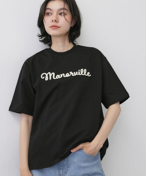 Dessin / デッサン Tシャツ | ロゴ刺繍ミニ裏毛Ｔシャツ（ブラック(019)）
