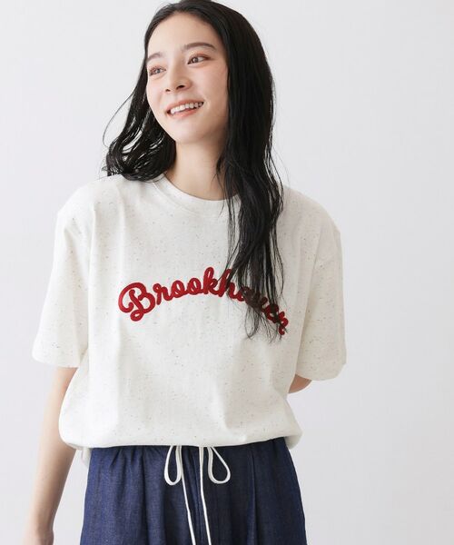 Dessin / デッサン Tシャツ | 【ユニセックス/洗える】ネップロゴ刺繍Tシャツ | 詳細2
