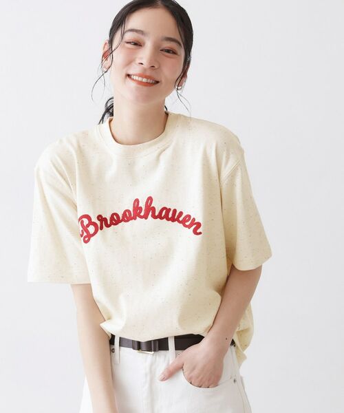 Dessin / デッサン Tシャツ | 【ユニセックス/洗える】ネップロゴ刺繍Tシャツ | 詳細5