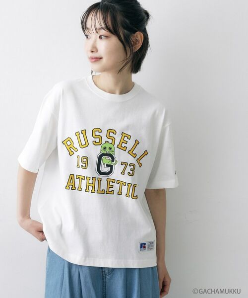 Dessin / デッサン Tシャツ | ガチャピン・ムック コラボTシャツ（ホワイト(002)）