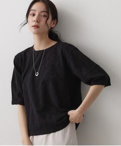 Dessin / デッサン カットソー | 【マシンウォッシャブル】5分袖レースカットソー