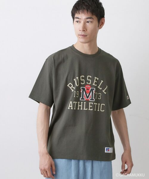 Dessin / デッサン Tシャツ | ガチャピン・ムック コラボTシャツ（チャコールグレー(614)）