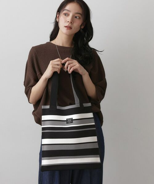Dessin / デッサン トートバッグ | 【マシンウォッシャブル・A4収納可】ランダムボーダーニットBAG | 詳細1