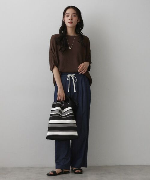 Dessin / デッサン トートバッグ | 【マシンウォッシャブル・A4収納可】ランダムボーダーニットBAG | 詳細2