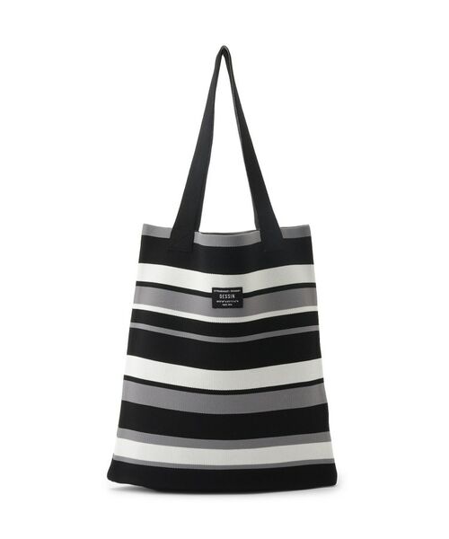 Dessin / デッサン トートバッグ | 【マシンウォッシャブル・A4収納可】ランダムボーダーニットBAG | 詳細7