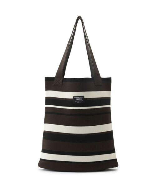 Dessin / デッサン トートバッグ | 【マシンウォッシャブル・A4収納可】ランダムボーダーニットBAG | 詳細8