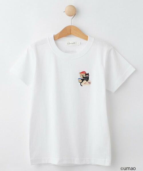 Dessin / デッサン Tシャツ | UMAO×Dessinコラボ 刺繍Tシャツ（ホワイト(001)）