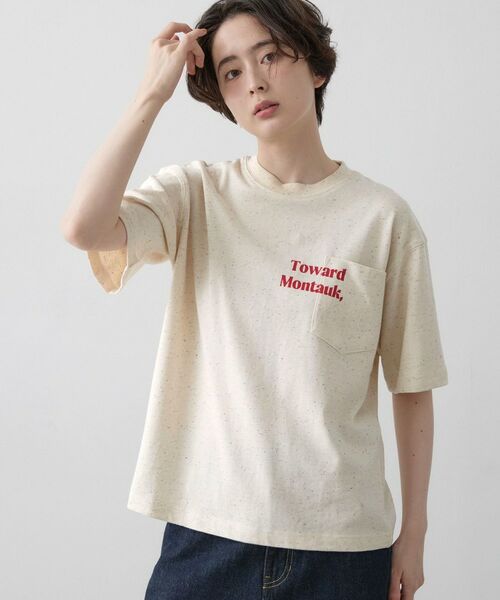 Dessin / デッサン Tシャツ | カラーネップ ポケットTシャツ（アイボリー(004)）