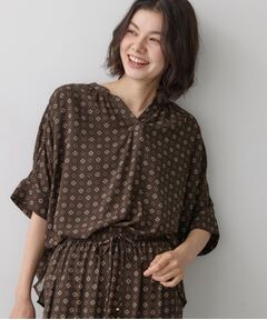 Dessin / デッサン シャツ・ブラウス | 【セットアップ可】小紋柄プリント スキッパーシャツ