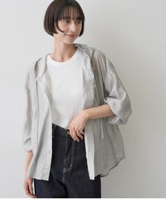 Dessin / デッサン シャツ・ブラウス | ストライプシアーフードシャツ