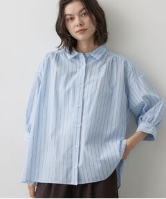 Dessin / デッサン シャツ・ブラウス | 【UVカット】ギャザースリーブストライプシャツ6分袖