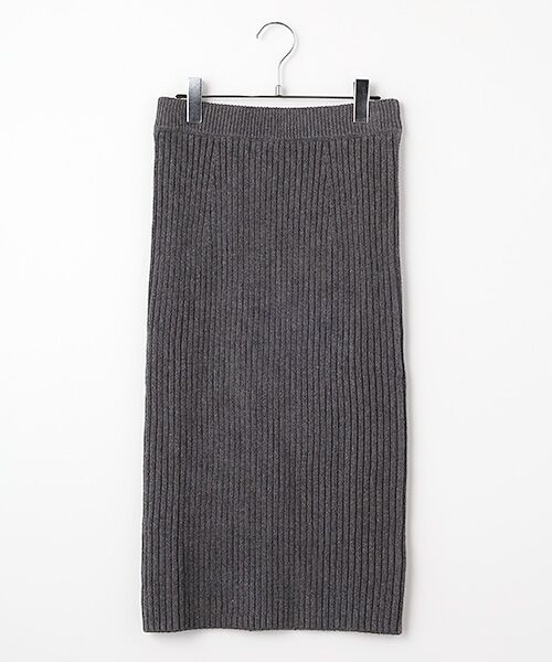 DGBH / ディージービーエイチ ロング・マキシ丈スカート | リブニット・スカート（グレー）