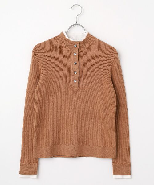 DGBH / ディージービーエイチ ニット・セーター | ウィメンズ・ダブルラペル・プルオーバー（ブラウン）