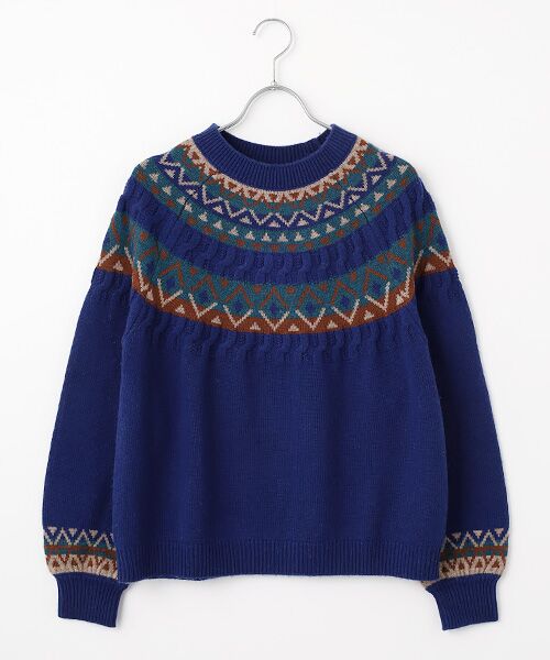 DGBH / ディージービーエイチ ニット・セーター | ヘリテージ・ウィメンズ・フェアアイルセーター（ブルー）