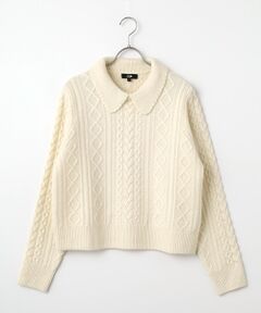 DGBH / ディージービーエイチ ニット・セーター | 襟付きケーブルニット